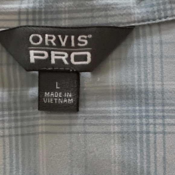 Orvis Pro Womens Blue Plaid Snap Down Shirt with Zippered Side Pockets Size L - Picture 4 of 13